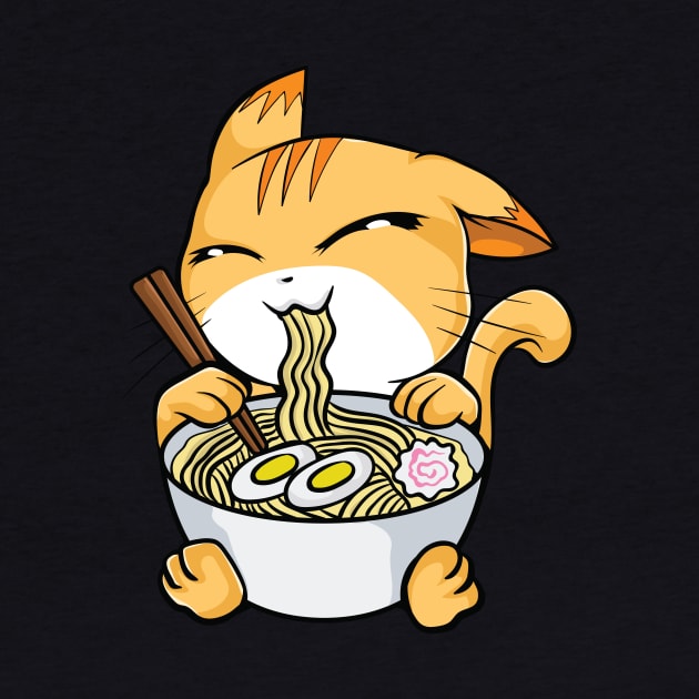 Kawaii Cat Ramen Bowl Funny Anime Noodles Kitty by theperfectpresents